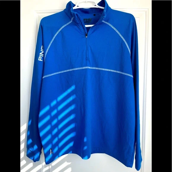 Mens Ping 1/4 Zip Chest Yoke Pullover - Picture 1 of 4